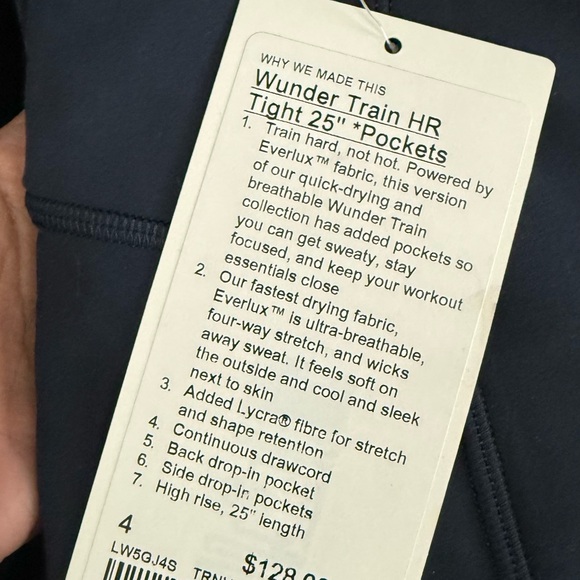 Lululemon Wunder train HR 25” with Pockets. True navy - Picture 2 of 2